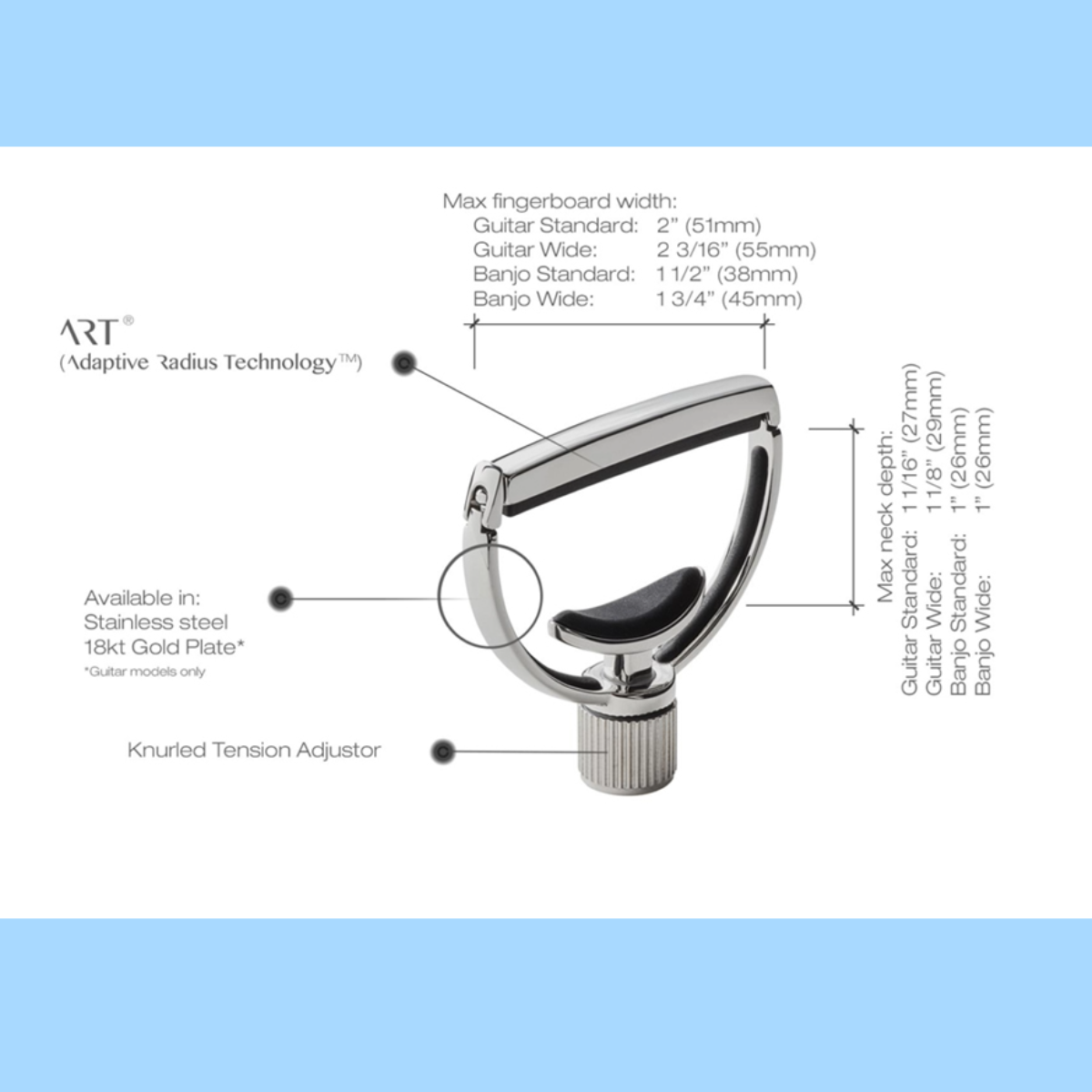 G7th Heritage Wide Silver Capo - Style 2