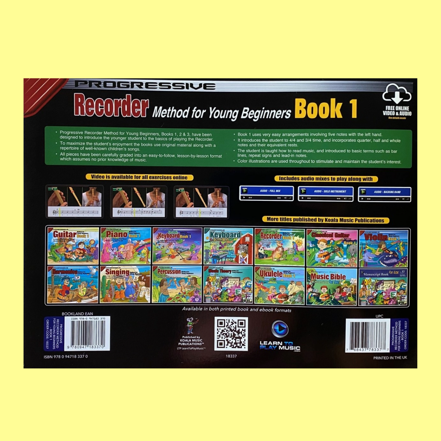 Progressive Recorder Method For Young Beginners - Book 1 (Book/Ola)