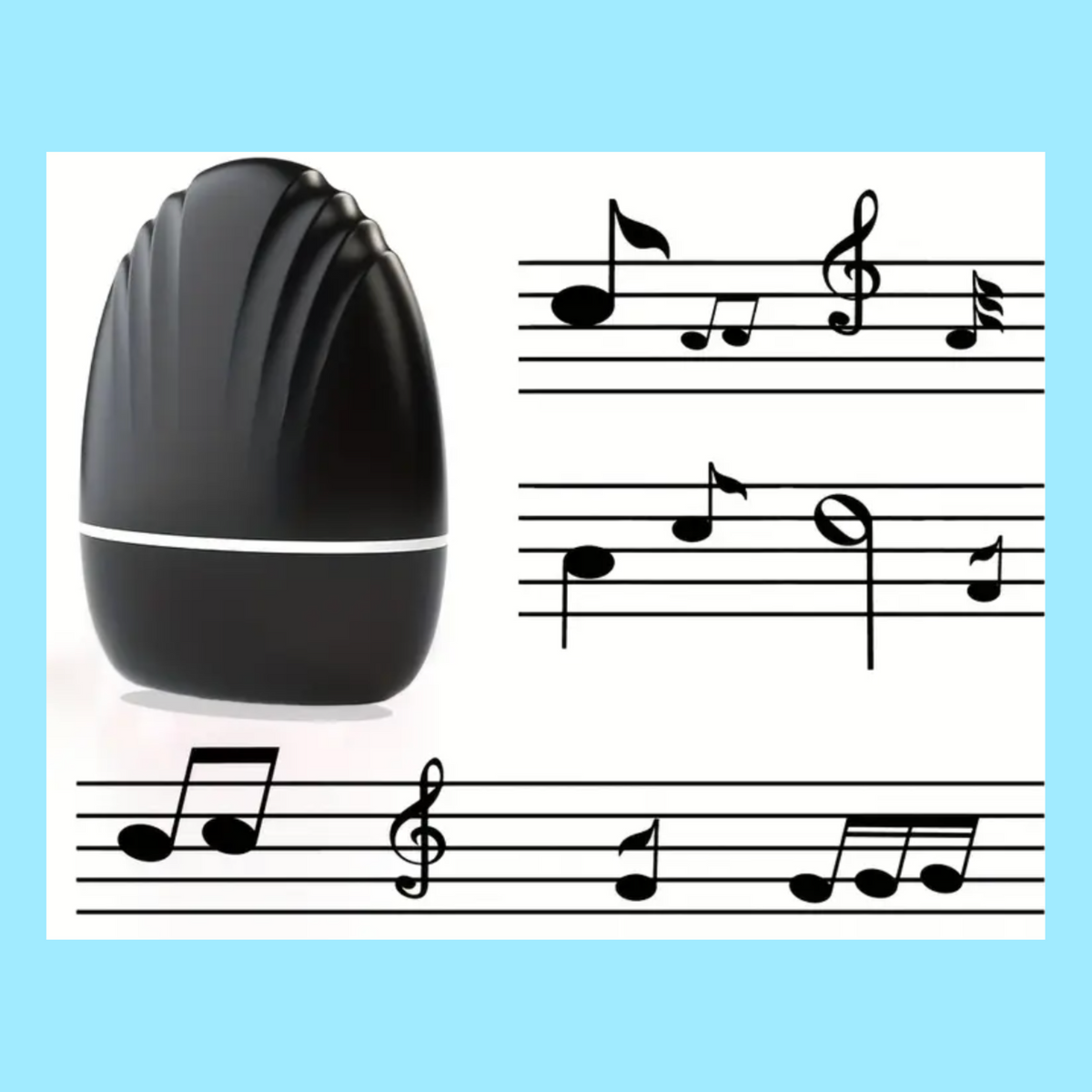 5 Stave Ink Roller Stamp (6.5cm) - Black