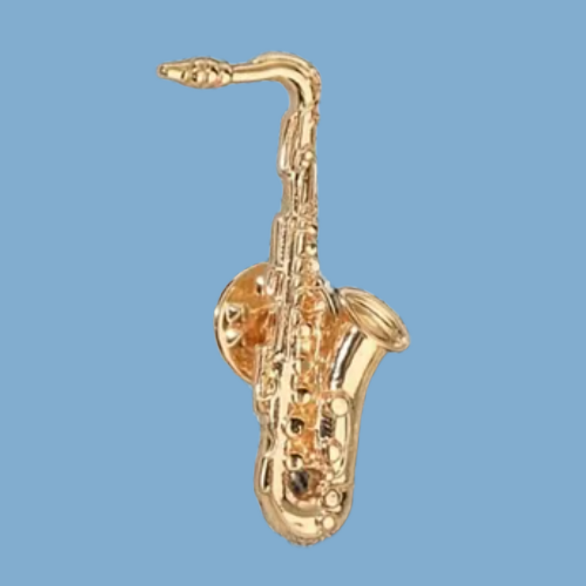 Gold Saxophone Enamel Pin