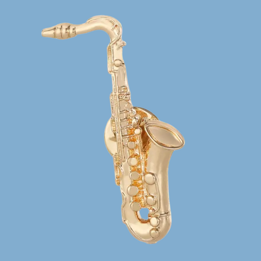 Gold Alto Saxophone Pin (4.4cm x 2.5cm)