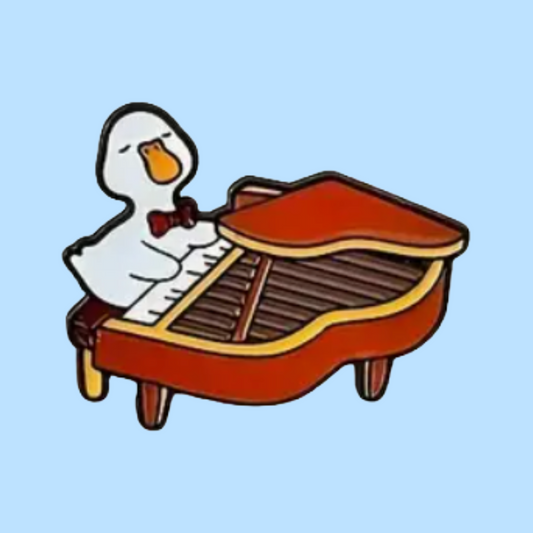 Duck and Grand Piano- Enamel Pin