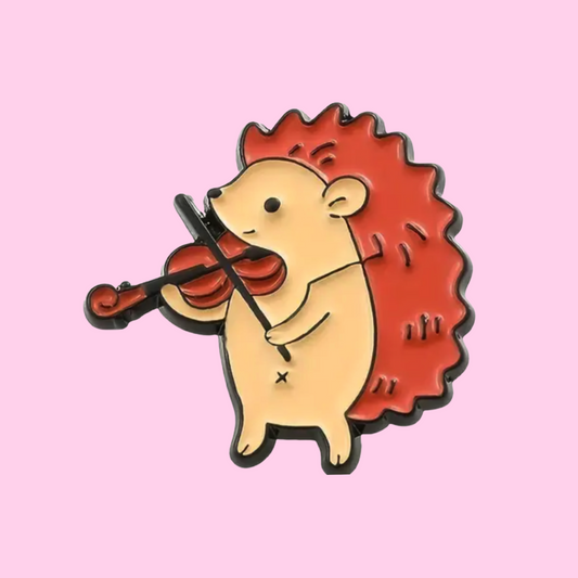 Hedgehog Violin- Enamel Pin