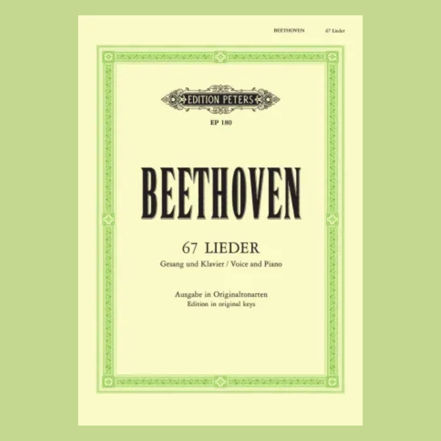 Beethoven - Complete Songs German Vocal Score Book (67 Songs)