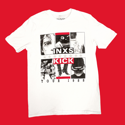 INXS Kick Tour 1988 White Shirt (Small - XXL) - 100% Cotton