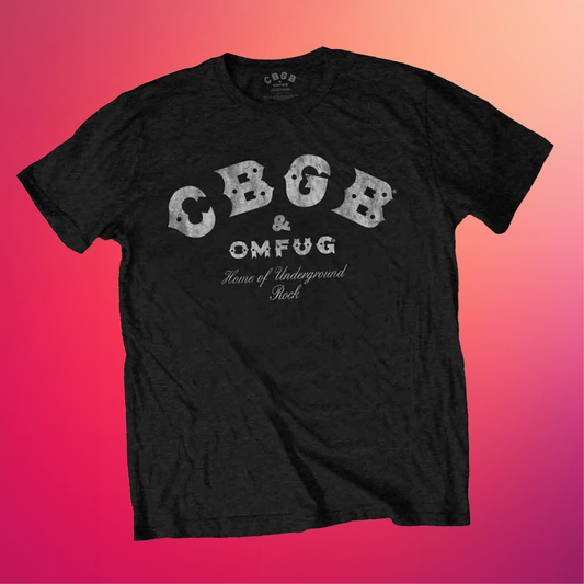 CBGB Classic Logo Black T-Shirt with Front Print - (Sml - XXL) 100% Cotton