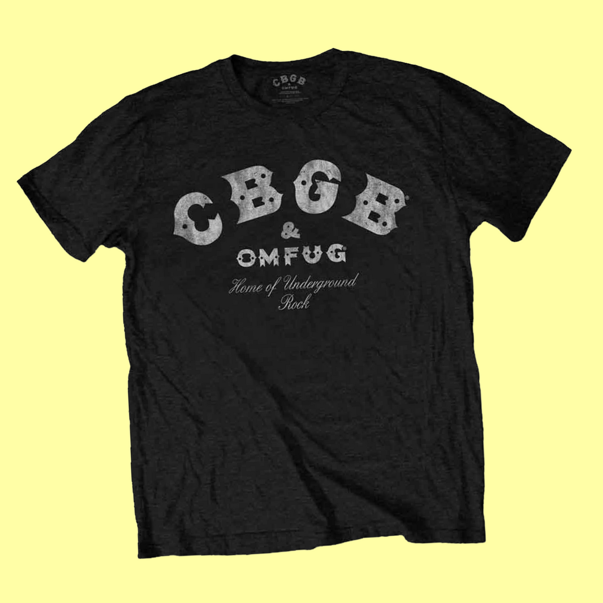 CBGB Classic Logo Black T-Shirt with Front Print - (Sml - XXL) 100% Cotton