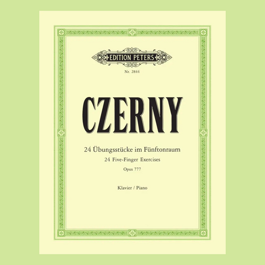 Czerny - 24 Five Finger Exercises Op 777 Piano Book