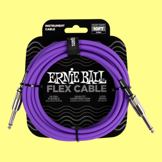 Ernie Ball Flex Instrument Cable Straight/Straight (10ft in Purple)