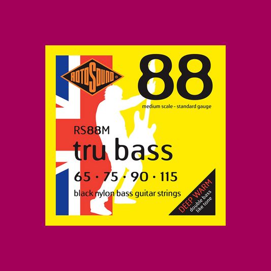 Rotosound RS88M Tru Bass 88 Black Nylon Tapewound Medium Scale 65-115
