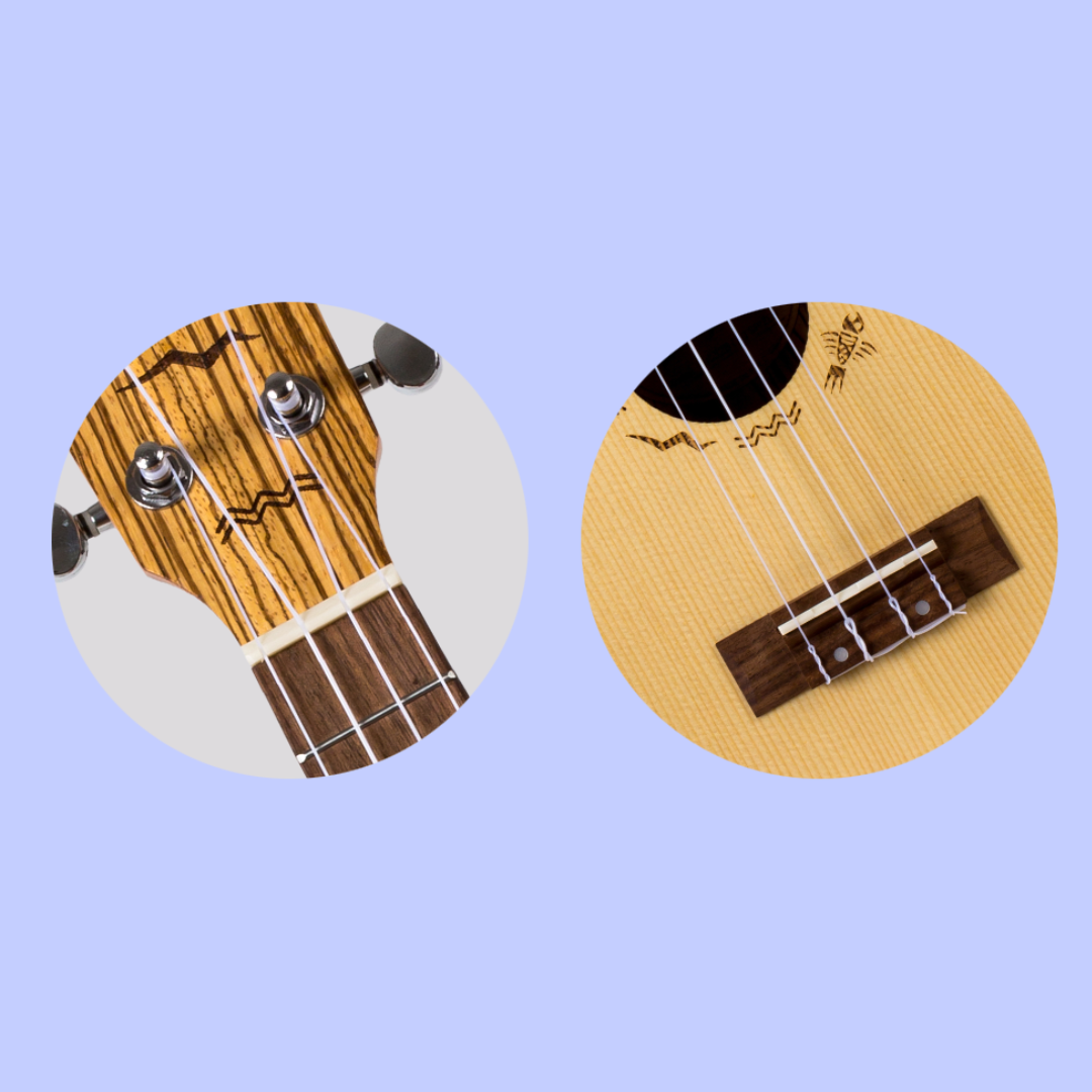 Flight DUC328 CEQ Spruce and Zebrawood Electro Acoustic Concert Ukulele with Gig Bag