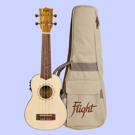 Flight DUS320 Soprano Electro Acoustic Ukulele with Padded Gig Bag