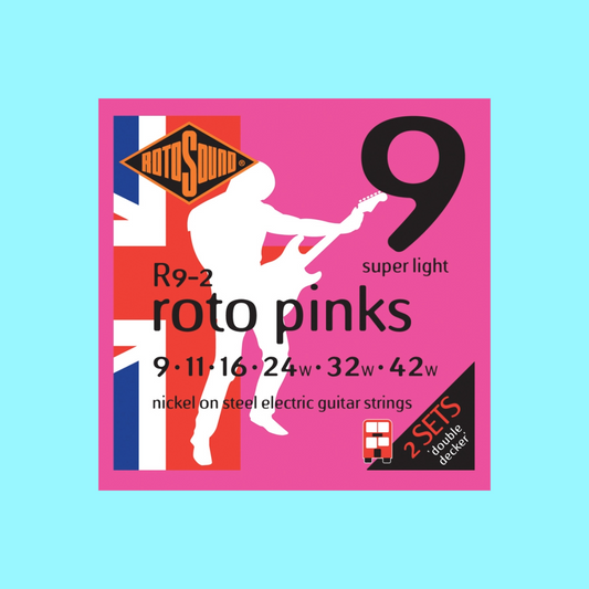 Rotosound R92 Roto Pink Electric String Set - 2 Pack 9-42