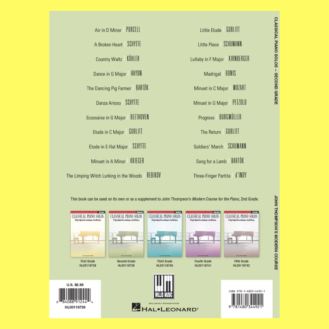 John Thompson's Classical Piano Solos - Second Grade Book