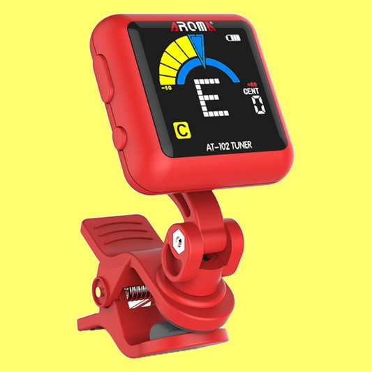Aroma AT102BL Rechargeable Chromatic Clip-on Tuner (Red)