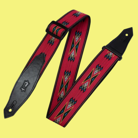 Levy Red Navajo Woven Guitar Strap 2" Wide