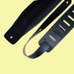 Levy Black Genuine Leather Guitar Strap 3" Wide
