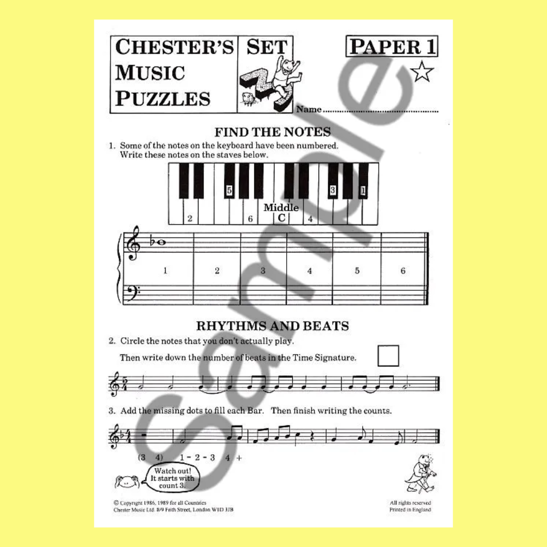 Chesters Music Puzzles - Set 3 Book