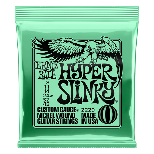 Ernie Ball Hyper Slinky Nickel Wound Electric Guitar Strings Set - 8 - 42