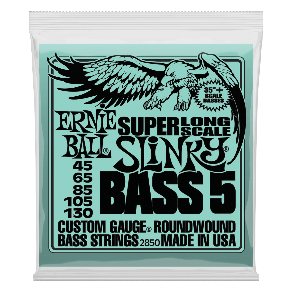 Ernie Ball Slinky 5-String Super Long Scale Electric Bass Strings - 45-130