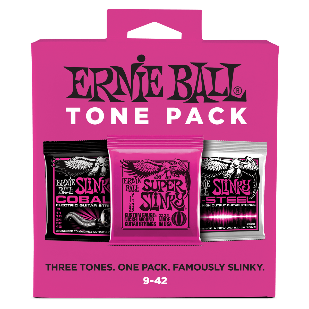 Ernie Ball Super Slinky Electric Tone Pack (Cobalt, Regular, M-Steel) - 9-42 - 3 Pack