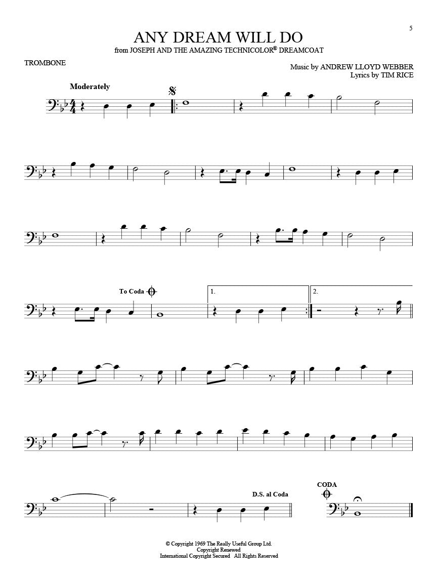 101 Broadway Songs For Trombone Book