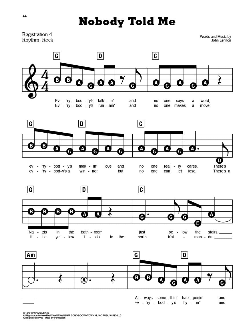 约翰·列侬精选集 - E-Z Play 钢琴曲谱第 158 卷