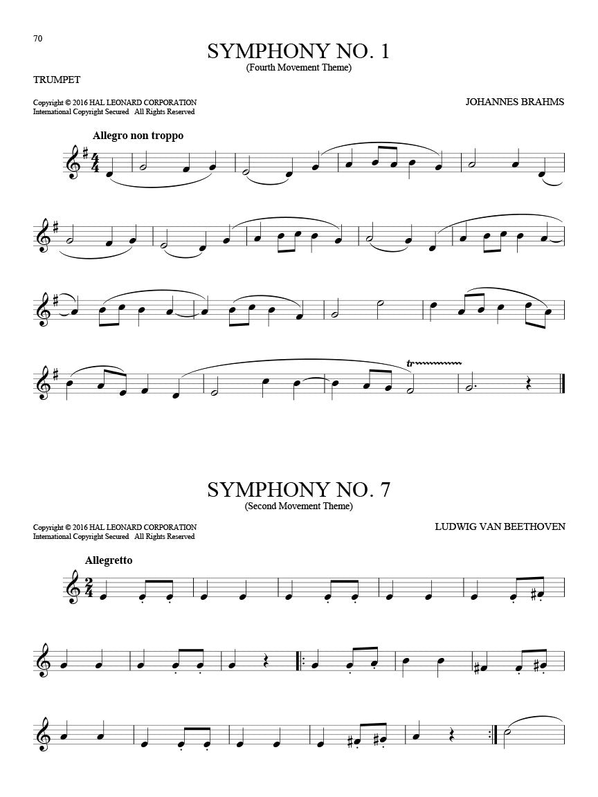 101 Classical Themes For Trumpet Book