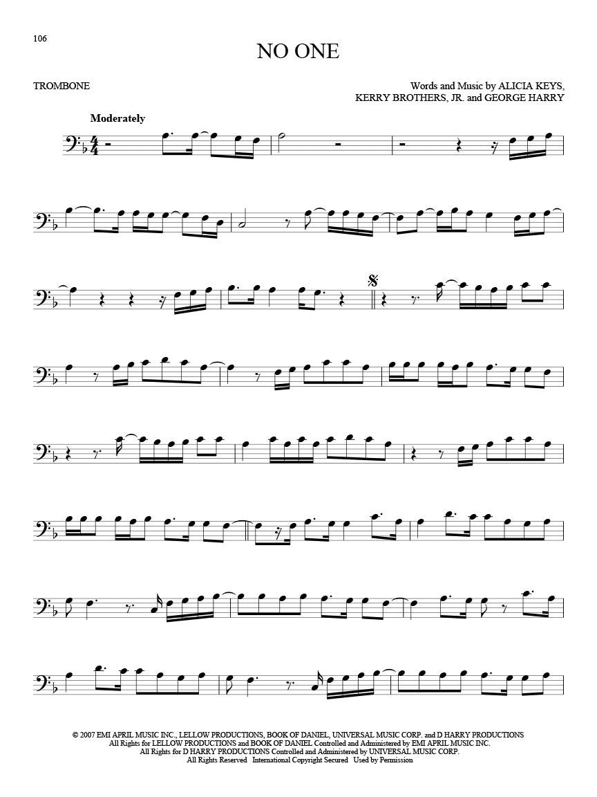 101 Hit Songs For Trombone Book