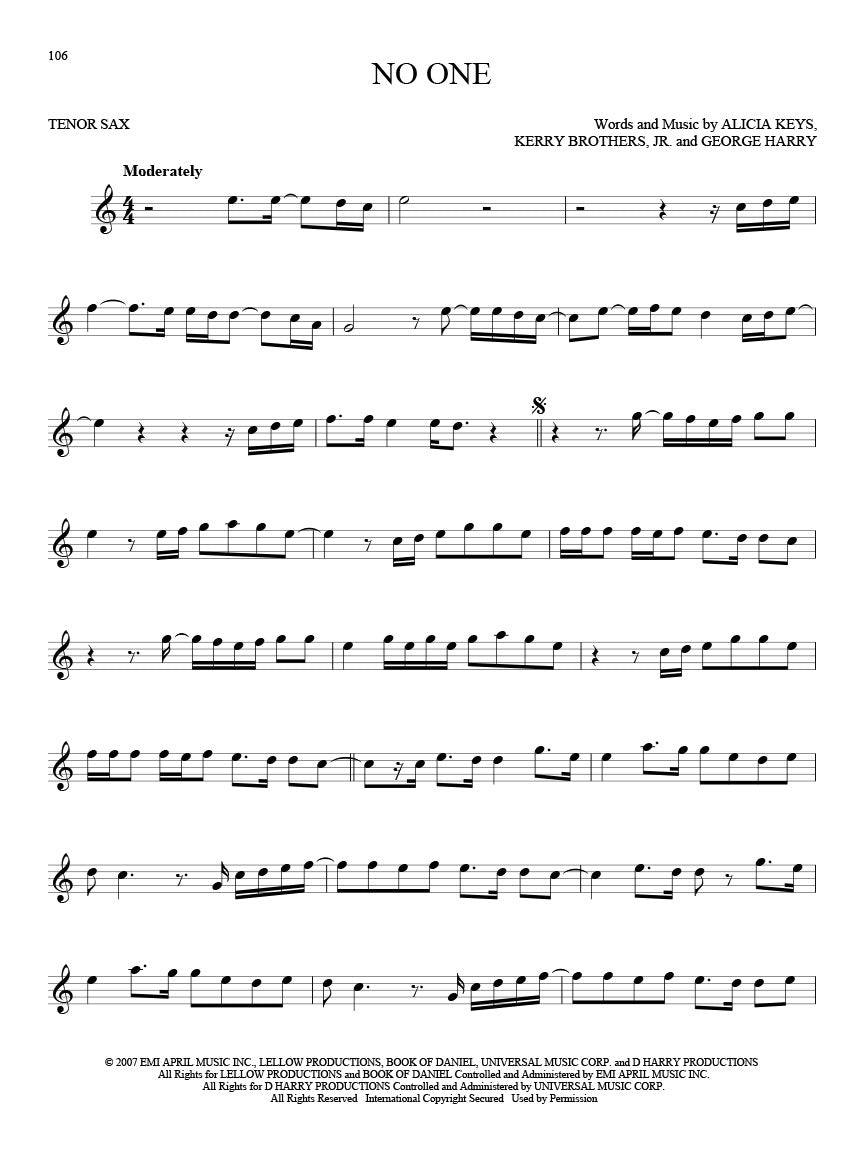 101 Hit Songs For Tenor Saxophone Book