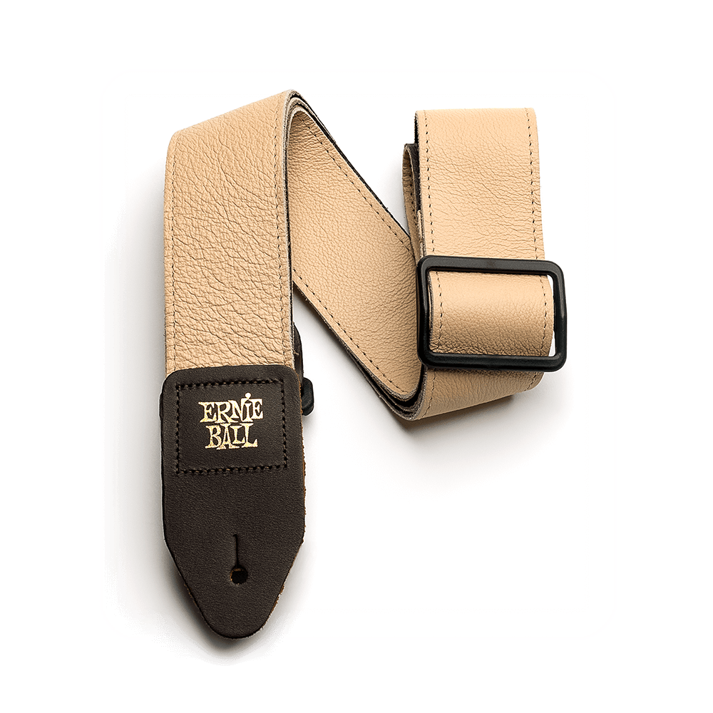Ernie Ball Premium 2 inch Tri-Glide Italian Leather Guitar/Bass Strap - Tan