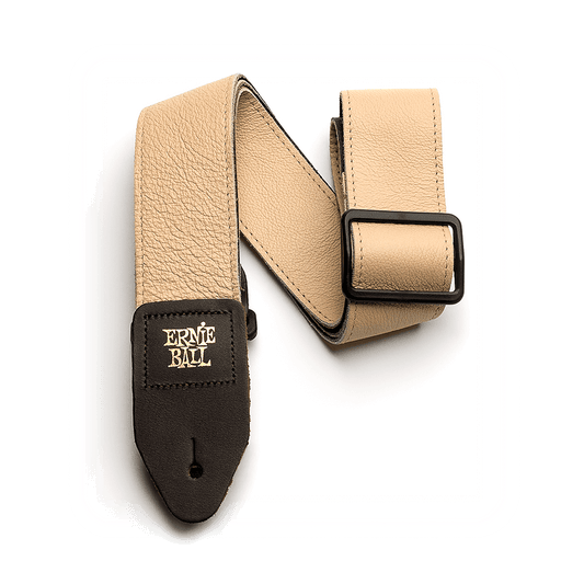 Ernie Ball Premium 2 inch Tri-Glide Italian Leather Guitar/Bass Strap - Tan