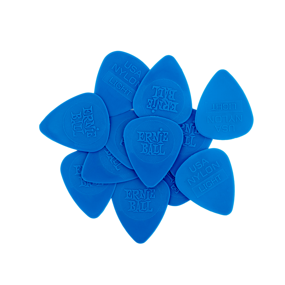 Ernie Ball Thin Injection Molded Nylon Picks 0.53mm - 12-Pack - Blue