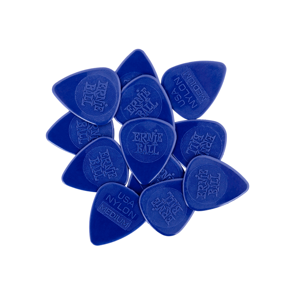 Ernie Ball Medium Injection Molded Nylon Picks 0.72mm - 12-Pack - Dark Blue