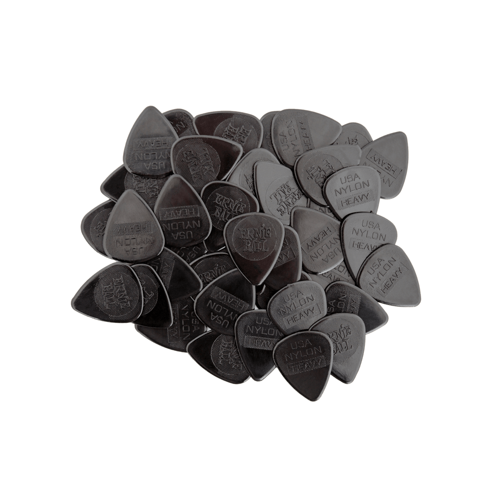 Ernie Ball Heavy Injection Molded Nylon Picks 0.97mm - 12-Pack - Black