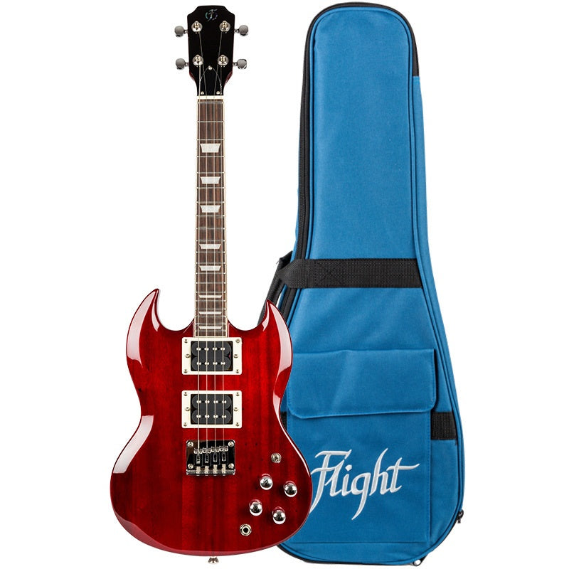 Flight Pioneer Solid Body Cherry Red Electric Ukulele Musical Instruments & Accessories