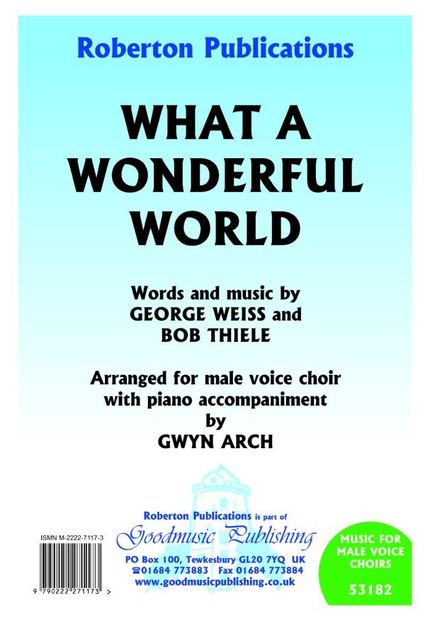 What A Wonderful World Ttbb/Piano