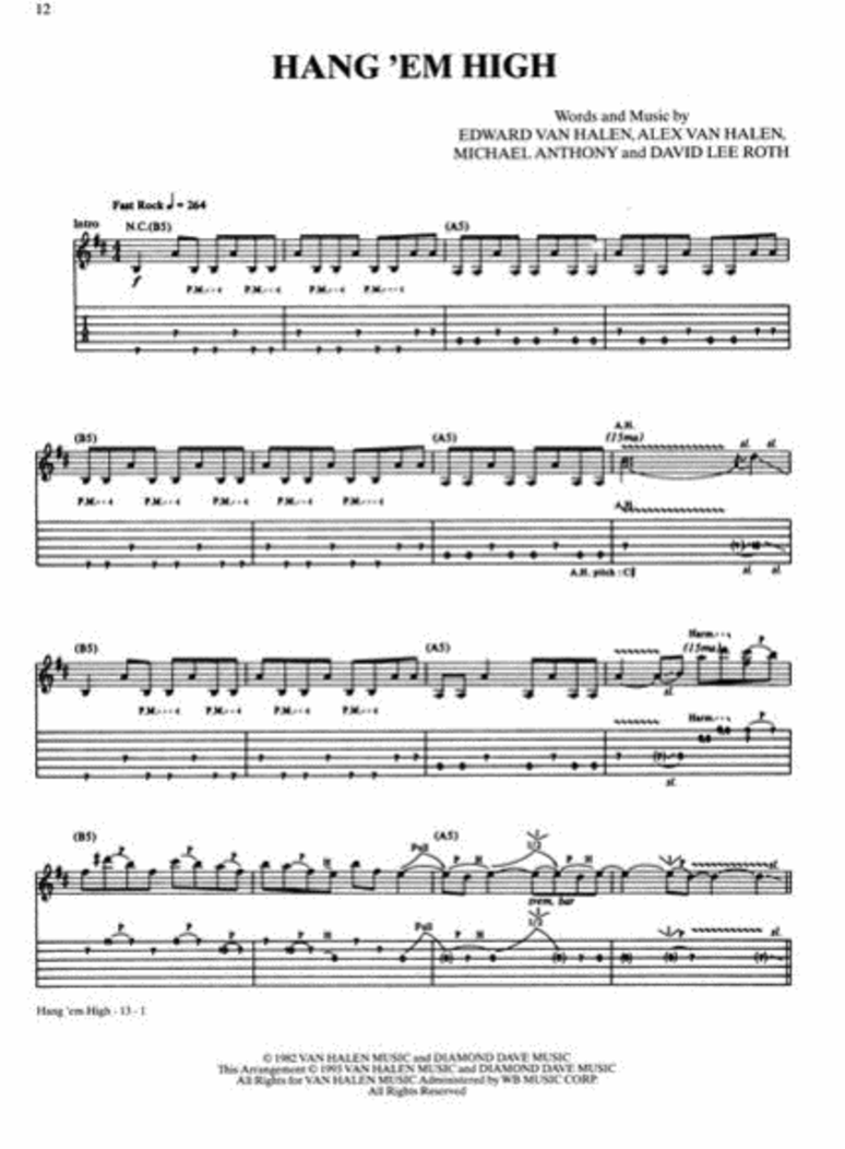 Van Halen - Diver Down 吉他谱书