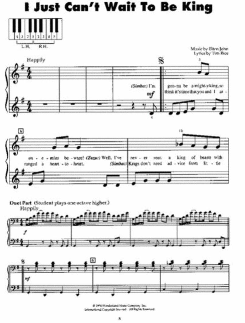 The Lion King - Five Finger Piano Songbook