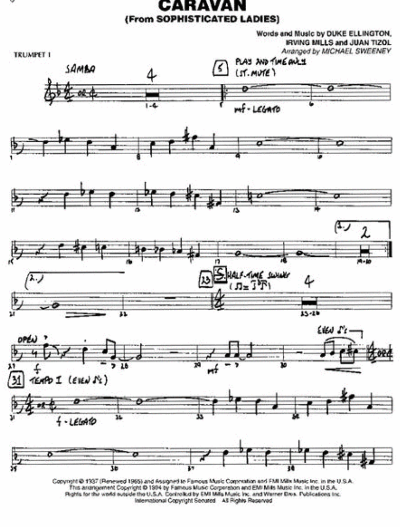 Easy Jazz Favorites - Trumpet 1 Book (15 Arrangements)