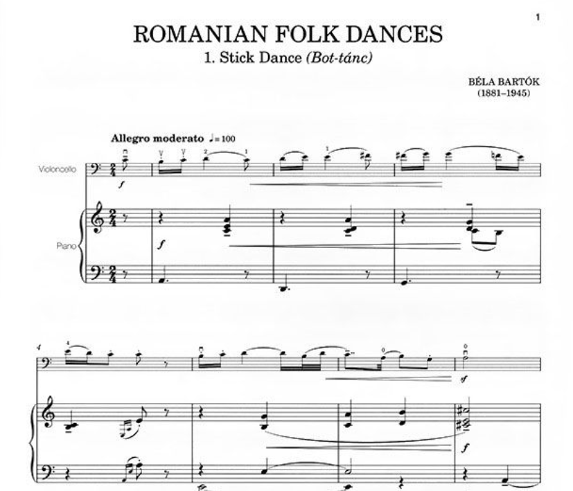 The Boosey & Hawkes - Romanian Folk Dances For Cello Book (Bartok Edition)
