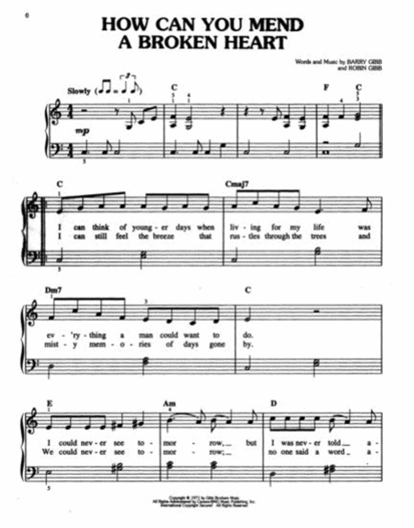 比吉斯乐队精选集 - 简易钢琴曲谱(学习所有热门金曲)