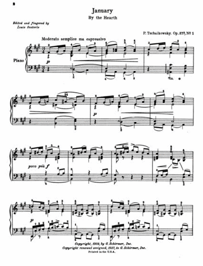 Tchaikovsky - The Seasons Op 37A For Piano Book