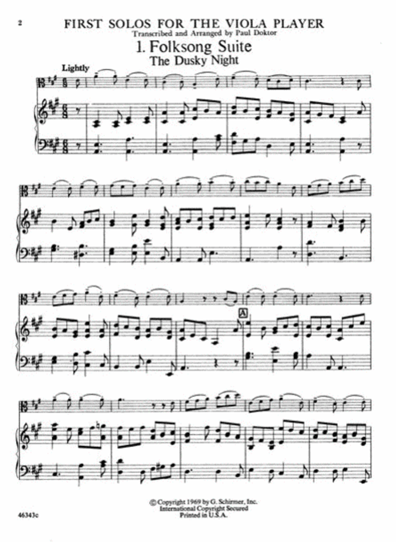 First Solos For The Viola Player Book - 26 Pieces