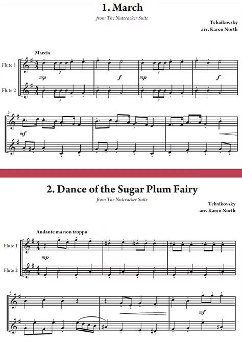 Karen North - Nutcracker Flute Duets Book