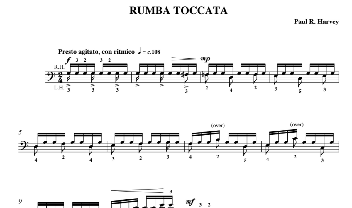 Paul Harvey - Rumba Toccata Piano Solo Sheet Music