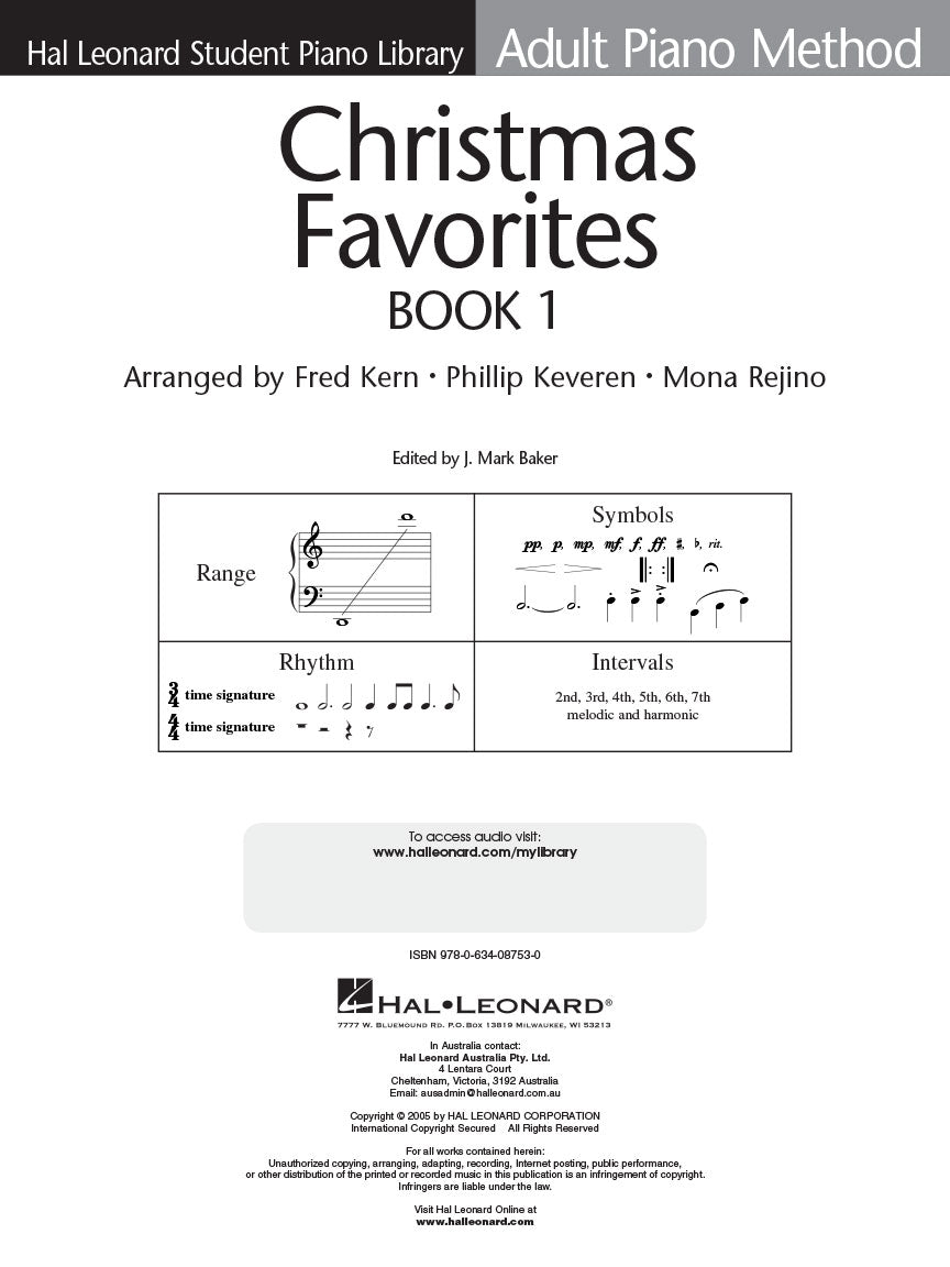 Hal Leonard Student Piano Library - Adult Piano Christmas Favorites 1 Book/Ola