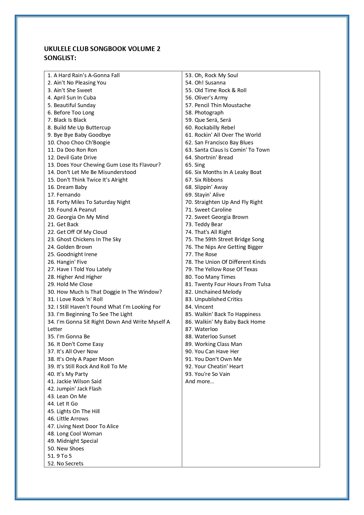 The Ukulele Club Songbook Volume 2 - (230+ Songs)