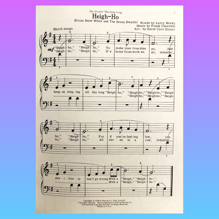 Walt Disney's Piano Coloring Book - Primer Level