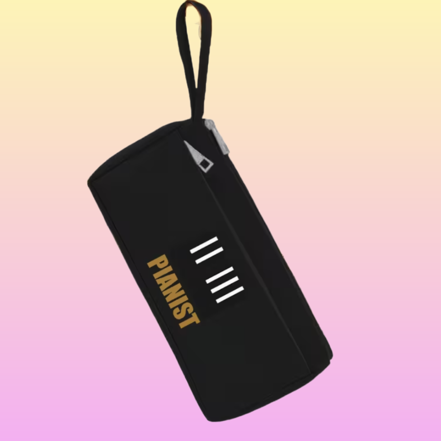 Pianist Piano Keys Pencil Case – Black